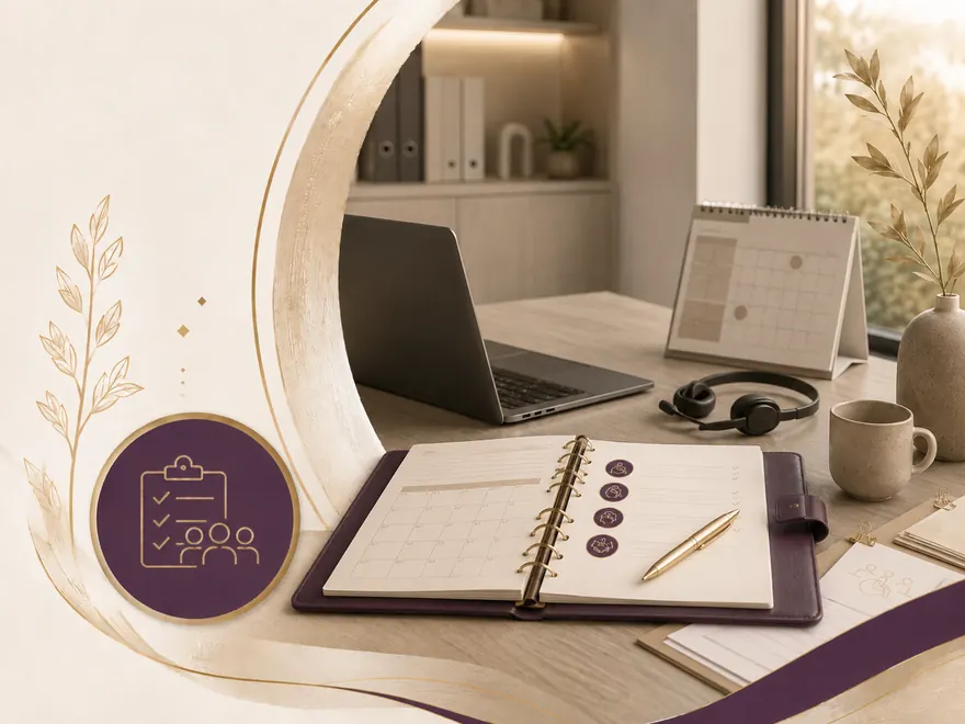 Planner with calendar and checklist for academic planning